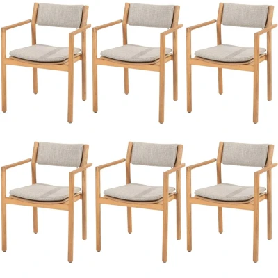 Afbeelding van Levi stapelbare tuinstoel teak 4 Seasons Outdoor set van 6