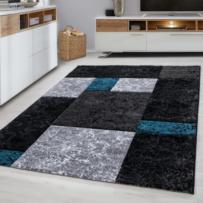 Afbeelding van Modern Vloerkleed Blauw / Grijs Laagpolig 80x300 cm