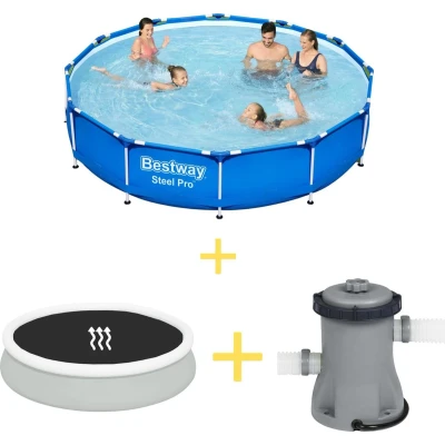 Afbeelding van Bestway Zwembad Steel Pro 366 x 76 cm Inclusief Solarzeil &amp; Filterpomp