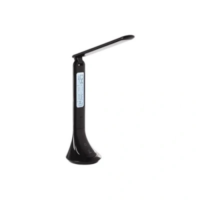 Afbeelding van EGLO Coluccia, led tafellamp, bedlampje met wekker en thermometer, touch dimbaar in treden, bureaulamp van kunststof zwart, neutraal wit