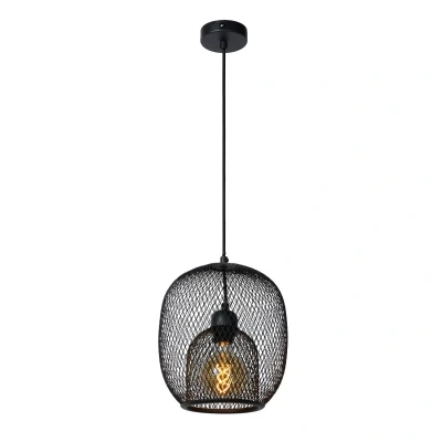 Afbeelding van Lucide JERREL Hanglamp Ø 25 cm 1xE27 Zwart