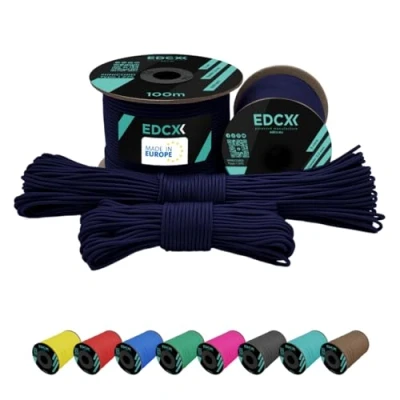Afbeelding van EdcX 2 mm Nylon Paracord 275 (50 en 100 m) 100% touw, 3 Strengs koord, koord in vele kleuren