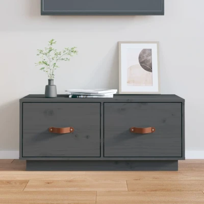 Afbeelding van Tv meubel 80x34x35 cm massief grenenhout grijs