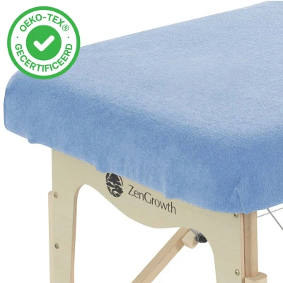 Afbeelding van ZenGrowth Hoeslaken Massagetafel Lichtblauw, Zonder uitsparing, 280gr/m², 192cm x 63 71cm, Badstof