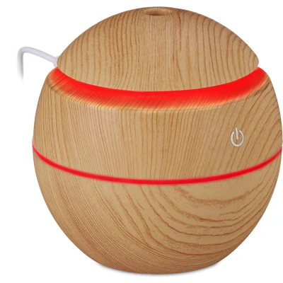 Afbeelding van Relaxdays Aroma diffuser luchtbevochtiger geurverspreider vernevelaar olie 150 ml bruinen
