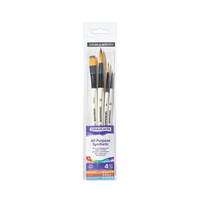 Afbeelding van Daler Rowney Graduate penseelset van 4 penselen, synthetisch, voor waterverf