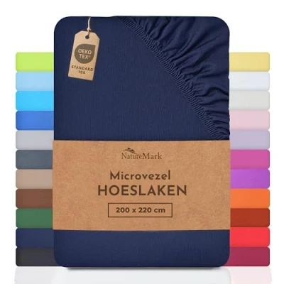 Afbeelding van NatureMark microvezel laken met korting! vele maten en kleuren merkartikelen (laken 200x220 cm, Marineblauw)