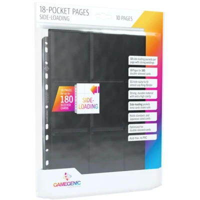 Afbeelding van Gamegenic 18 Pocket Sideloading Pages Black (10 stuks)