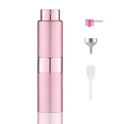 Afbeelding van Toureal 20 ml parfumverstuiver, navulbaar, leeg, reisparfumverstuiver voor dames en heren, reisverstuiver, fles onderweg, roze