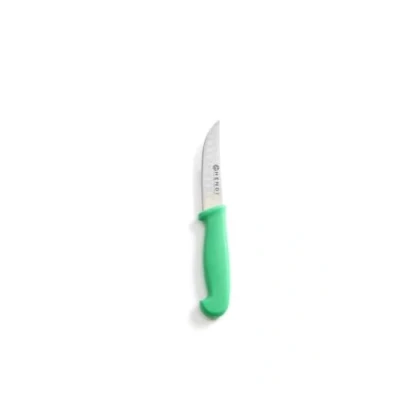 Afbeelding van HENDI keukenmes, kort Granton lemmet, voor gebruik in de keuken, HACCP, schilmes, koksmes, universeel mes, lengte lemmet: 90mm, 200x30x(H)14mm, roestvast staal, polypropyleen, groen