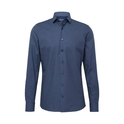 Afbeelding van OLYMP Level Five 24/Seven Body Fit Overhemd marine, Stippen