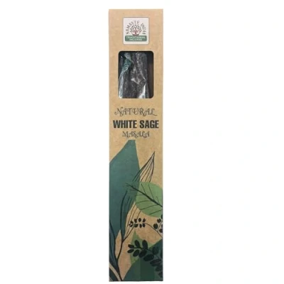 Afbeelding van Natuurlijke botanische wierook Masala Traditionele Indiase namaste 1 verpakking van 30 gram (witte salie)