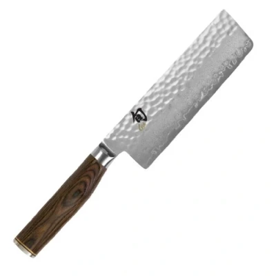 Afbeelding van KAI Shun Premier Tim Mälzer Nakiri 14 cm lemmetlengte VG MAX kern 61 (± 1) HRC, 32 lagen damast hoogglans gepolijst Pakkahout middenbruin korrelig hamerslagoppervlak Made in Japan