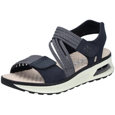 Afbeelding van Rieker Sandalen met sleehak, Dames, Maat: 36, Blau Kunststof