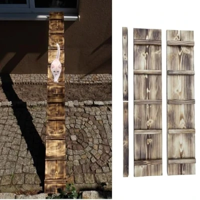 Afbeelding van Kattenladder, kattentrap, gevlamd, kattentrede voor balkon, 1 m tot 6 m, met schroefhaken, outdoor, ladder (lengte: m)