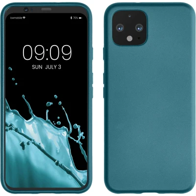 Afbeelding van kwmobile telefoonhoesje geschikt voor Google Pixel 4 Hoesje smartphone Back cover in Metallic carabisch blauw