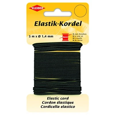 Afbeelding van Kleiber Elastisch koord/knutselkoord, 66% polyester, zwart 500 x 0,14 cm