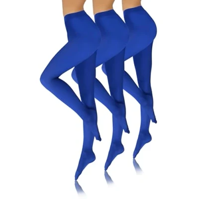 Afbeelding van sesto senso Panty dames 3 stuks 40 den kleurrijke ondoorzichtige microvezel, diepblauw, korenbloem modrak, L