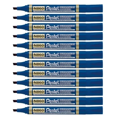 Afbeelding van Pentel permanente marker N860 C, blauw 12 stuks