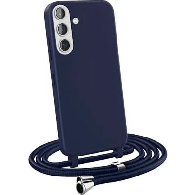Afbeelding van MyGadget Strap Case voor Samsung Galaxy S24 Crossbody Telefoon Cover TPU Siliconen Hoesje met Nek Houder Cord Lanyard Carrier Touw in Donkerblauw