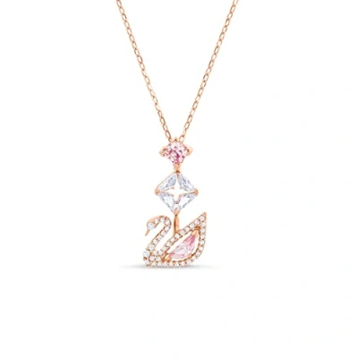 Afbeelding van Swarovski 5473024 Dazzling Swan Necklace Y Rosékleur Ketting