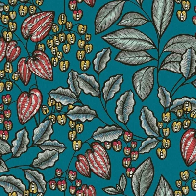 Afbeelding van AS Creation AP Floral Impression 37754 2 377542 Blauw / Groen Geel