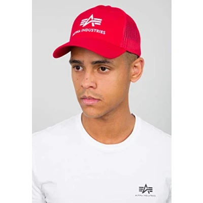 Afbeelding van Alpha Industries Basic Trucker Unisex Pet, Maat: One Size, Speed red