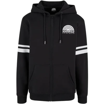Afbeelding van Southpole College Sweater met rits, Heren, Maat: Large, Black white