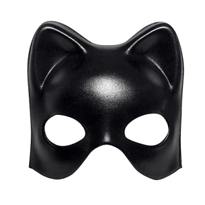 Afbeelding van Boland 00253 Oogmasker kat, zwart, voor volwassenen, halfmasker, gezichtsmasker, uniseks, carnaval, themafeest, Halloween
