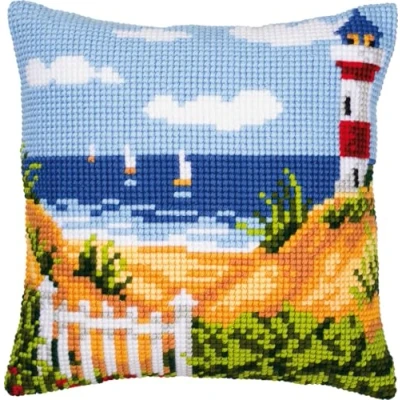 Afbeelding van Kruissteekkussen strand 0008731