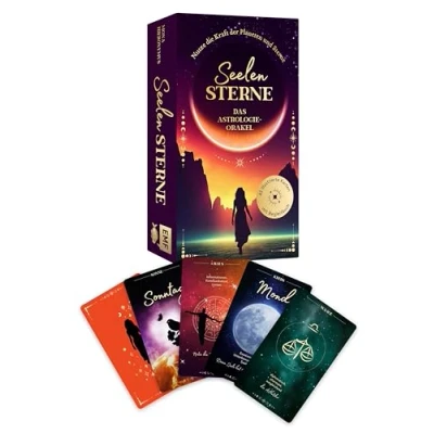 Afbeelding van Astro Kartenset: Seelensterne Das Astrologie Orakel: Nutze die Kraft der Planeten und Sterne: 45 illustrierte Karten mit Begleitbuch