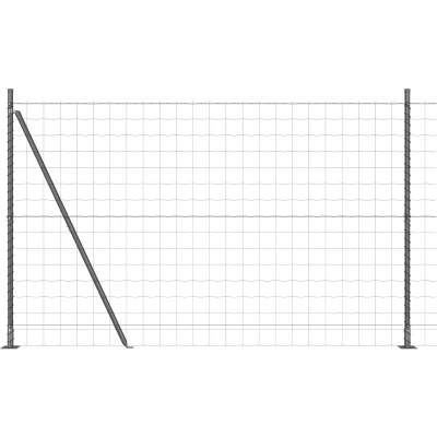 Afbeelding van vidaXL Euro Hek met 7 Flenspalen 1.5x10 m Gegalvaniseerd Staal