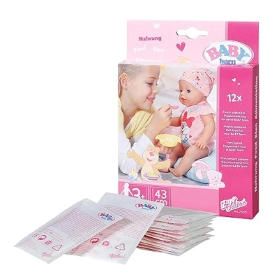 Afbeelding van Zapf Creation BABY Born Food Sachets For Doll Easy Small Hands, Creative Play Promotes Empathy and Social Skills, Toddlers 3 Years Up Includes 12