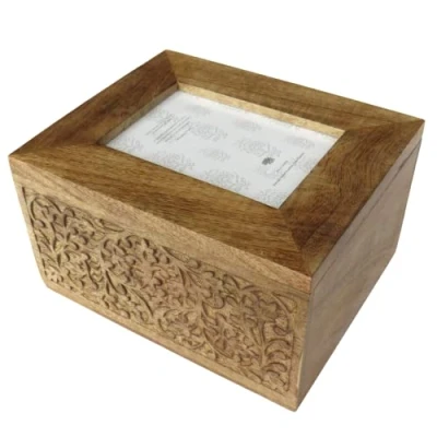Afbeelding van Purity Style Grote Houten Memory Keepsake Box met ingebouwde fotolijst