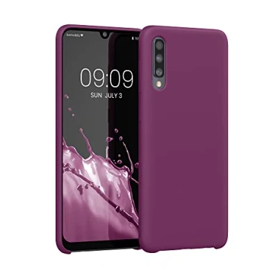Afbeelding van kwmobile telefoonhoesje geschikt voor Samsung Galaxy A50 Hoesje met siliconen coating Smartphone case in bordeaux violet
