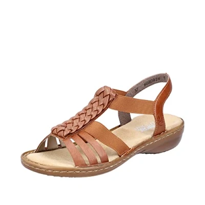 Afbeelding van Rieker 60809 damessandalen, bruin, 40 EU