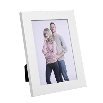 Afbeelding van SONGMICS RPF011W01 fotolijst voor 30,5 x 20,3 cm foto&#039;s (zonder passe partout) en 17,8 12,7 (met partout), glazen frontbescherming, wit
