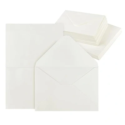 Afbeelding van Mocraft enveloppen, 60 stuks, van kraftpapier, set met blanco vouwkaarten, vouwkaarten voor bruiloft, cadeau, wenskaarten, uitnodiging