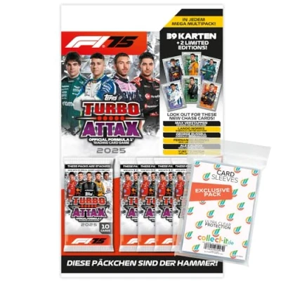 Afbeelding van Bundel met Topps Turbo Attax Formule 1 2025 Trading Cards + Exclusieve Collect it hoezen (1 multipack)