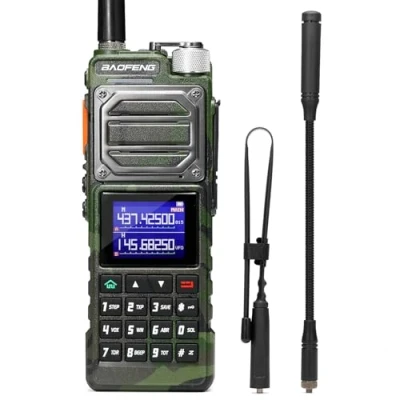 Afbeelding van BAOFENG UV 25 Tri Power handapparaat, 10 W lange afstand radio, UHF VHF FM Air multiband ontvanger, 5200 mAh batterij type C opladen, tactische zwanenhals antenne en zweepantenne