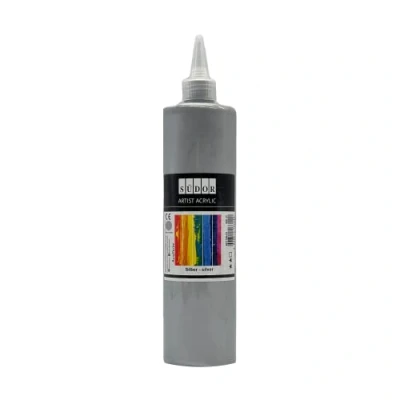 Afbeelding van acrylverf, 500 ml, voordelige hoogwaardige schilderverf, knutselen (zilver)
