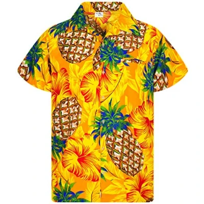 Afbeelding van Funky Hawaiiaans Overhemd, Hawaii Korte Mouw, Pineapple Hibiscus, Geel, XXL
