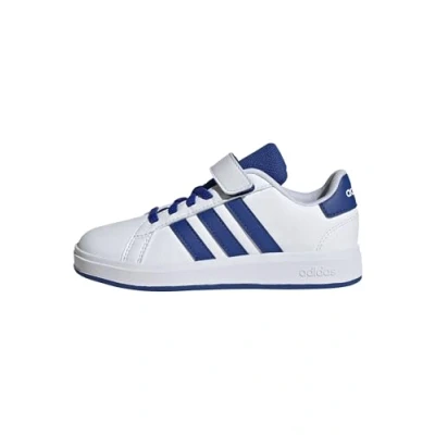 Afbeelding van Adidas Grand Court 2.0 kinder sneakers blauw wit Maat 34 Uitneembare zool