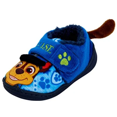 Afbeelding van Paw Patrol Jongens 3D Fleece Gevoerde Slippers met Chase, Blauw, Maat 5 10, 8 UK Child
