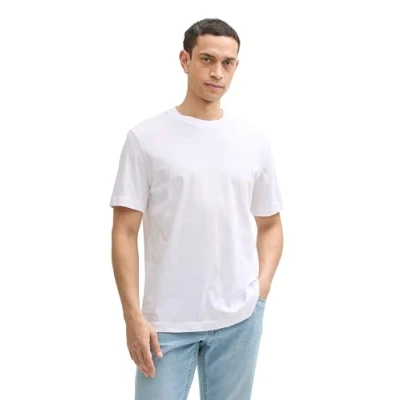 Afbeelding van TOM Tailor Tshirt basic, Heren, Maat: Small, White