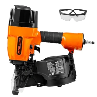 Afbeelding van VEVOR Coil framing Nailer MCN90, 1 3/4&quot; tot 3 1/2&quot; 15 graden pneumatisch nagelpistool met gereedschapsloze diepteaanpassing, 90 120PSI Air voor Framing, Wandvloeren en Wandmontage