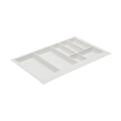 Afbeelding van GTV Lade inzetstuk Axispace, bestekbak voor laden, bestekbak, keukenkeukenkast, kunststof besteklade, wit 740 x 472 mm