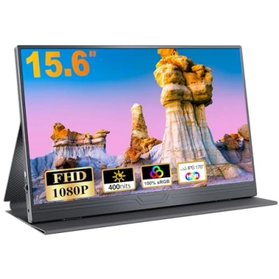 Afbeelding van CUIUIC draagbare monitor, 15,6 inch mobiel IPS scherm, FHD 1920x1080 HDR USB C monitor met Type HDMI aansluiting, voor laptop/mobiele telefoon/pc/Xbox/PS/Switch/MacBook,