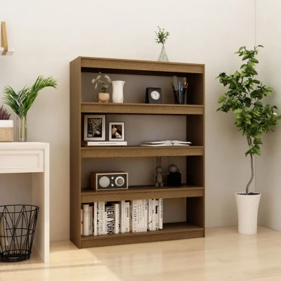 Afbeelding van Boekenkast/kamerscherm 100x30x135,5 cm grenenhout honingbruin
