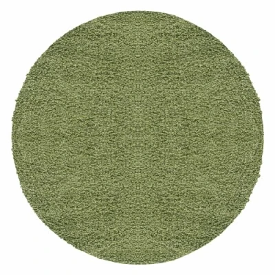 Afbeelding van Carpetsale24 Hoogpolig Vloerkleed Groente Effen Tapijt Shaggy Modern Woonkamer Slaapkamer, Kinderkamer Trend Soft Fluffy 120 cm Rond